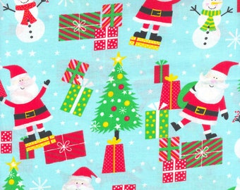 C'est la saison des cadeaux du Père Noël et de Noël 49695 Tissu matelassé par Santee Print Works - 100 % coton - PAR LE 1/2 YARD de renne ; présente