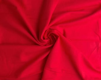 Tela de franela roja lisa - 100 % algodón - POR 1/2 YARDA 16681090