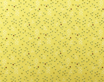 Ditsy Floral Yellow Flannel Fabric - 100% cotton -  BY THE 1/2 YARD Super Snuggle