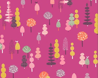 Forest on Pink by Dashwood Studio Quilting Fabric - 100% cotton -  1 YD 32"