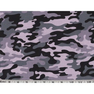 Grayscale Army Camouflage Quilting Fabric - 100% cotton - great for crafting, doll making, etc. 1/2 YD CUTS