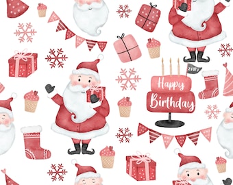 Christmas Birthday LUXURY GIFT WRAP by Clementine & Fiona Design House - heavy wrapping paper//craft paper - 1 yard cuts