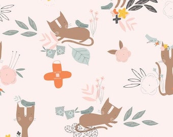 Quiltstof Emi en de vogel van Dashwood Studio - 100% katoen - 1/2 YD KNIPPEN