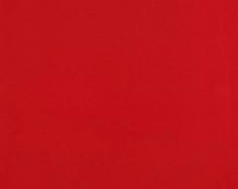 Solid Red Combed Cotton  Broadcloth -  Quilting Fabric - 100% cotton - by the 1/2 yard