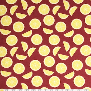 Lemons on Pink Flannel Fabric - 100% cotton -  BY THE 1/2 YARD Super Snuggle