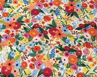 Floral Medley on Off White Quilting Fabric - 100% cotton -  by the 1/2 yard