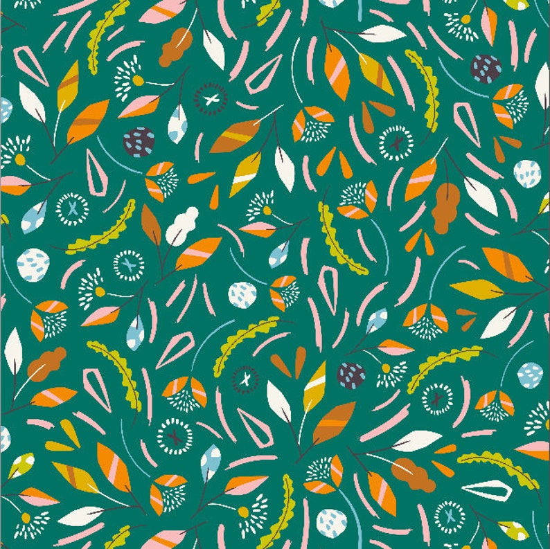 Leaves on Jade by Dashwood Studio Quilting Fabric 100/% cotton 12 YD CUTS Hang 1421