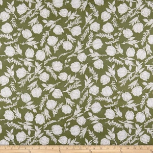 Gathered Floral on Green 37502 by Art Gallery Quilting Fabric - 100% cotton -  1/2 YD CUTS