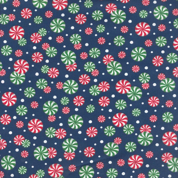 Tis the Season Christmas Candy Quilting Fabric 49694 by Santee Print Works - 100% cotton -  BY THE 1/2 YARD - candy cane fabric