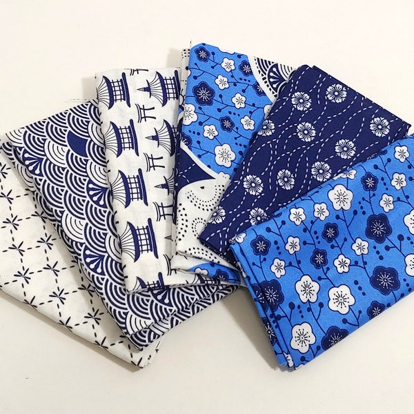 Lot de 6 kimonos Fat Quarter par The Craft Cotton Co - 100 % coton 18 x 22 po. - pour courtepointe, décoration intérieure, projets artistiques