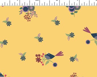 Rosewood Birds in Dark Gold Y2816-69 Quilting Fabric - 100% cotton -  1/2 YD CUTS