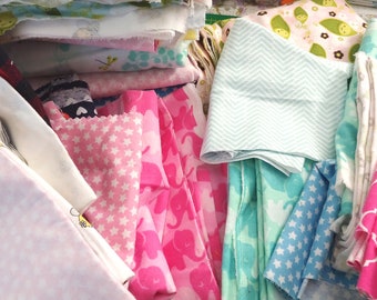 One Pound (1/2kg) of Cotton Flannel Fabric Scraps - 100% cotton - Mystery Scrap Bag - Surprise Fabric Pack