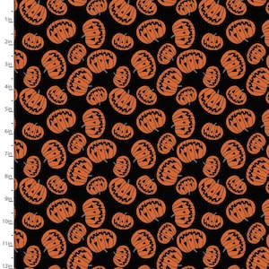 Pumpkin Toss Halloween Print Quilting Fabric - 100% cotton -  BY THE 1/2 YARD