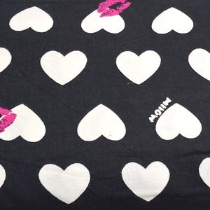 Sexytown on Black Flannel Fabric - 100% cotton -  by the 1/2 YARD - Valentine&#39;s Day