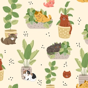 Chlorophyll Cuties by Clementine & Fiona Quilting Fabric - 100% cotton - by the 1/2 yard