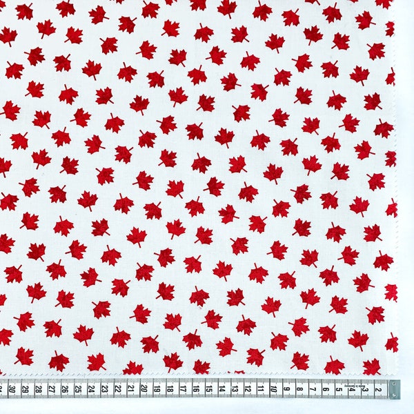 Oh Canada! Canadian Theme Maple Leaf Quilting Fabric- 100 % cotton - BY THE 1/2 YARD