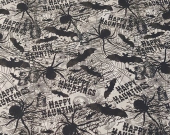 Tela acolchada con estampado de Halloween - 100 % algodón - POR 1/2 YARDA