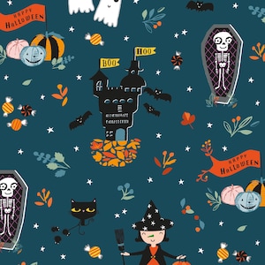 Trick or Treat 2184 by Dashwood Studios Halloween Quilting Fabric - 100% cotton -  1/2 YD CUTS
