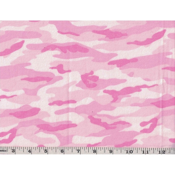 Tela de franela de camuflaje rosa - 100% algodón - por 1/2 YARD