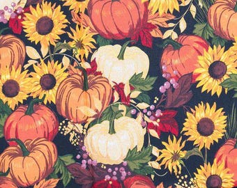 Bountiful Harvest Fall Print Quilting Fabric - 100% cotton -  Fat Quarter Cuts