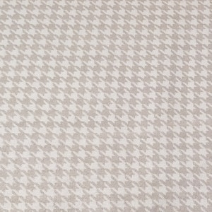 Houndstooth Taupe Flannel Fabric - Bamboo & cotton -  BY THE 1/2 YARD