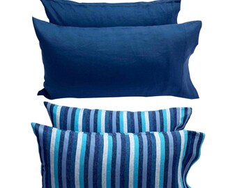Handmade Italian Linen Pillowcases - Cooling Comfort, Button Closure