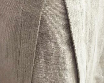 Linen Bed Skirt, California King Size, Pleated Corner