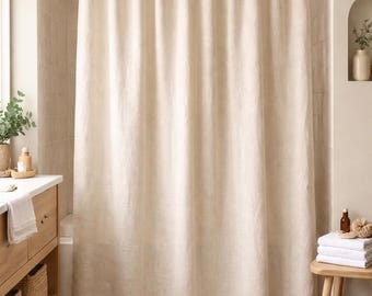 Tenda da doccia in lino 100% 182,9 x 182,9 cm