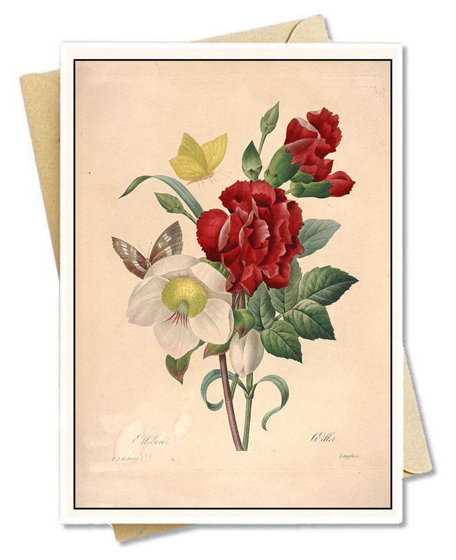 vintage-note-cards-set-of-8-cards-w-envelopes-blank-etsy