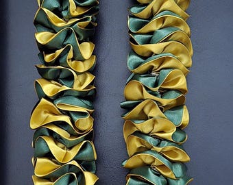 Cal Poly SLO/USF Plumeria Graduation Lei | Thick Full Satin Ribbon Lei