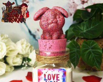 Glitter Rabbit scented candle, perfect for saying “I love you” to your lover, ideal and romantic cute rabbit gift