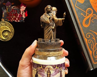 Goddess Hecate Candle - Handmade Soy Wax, Spiritual Decor, Protection & Crossroads Magic