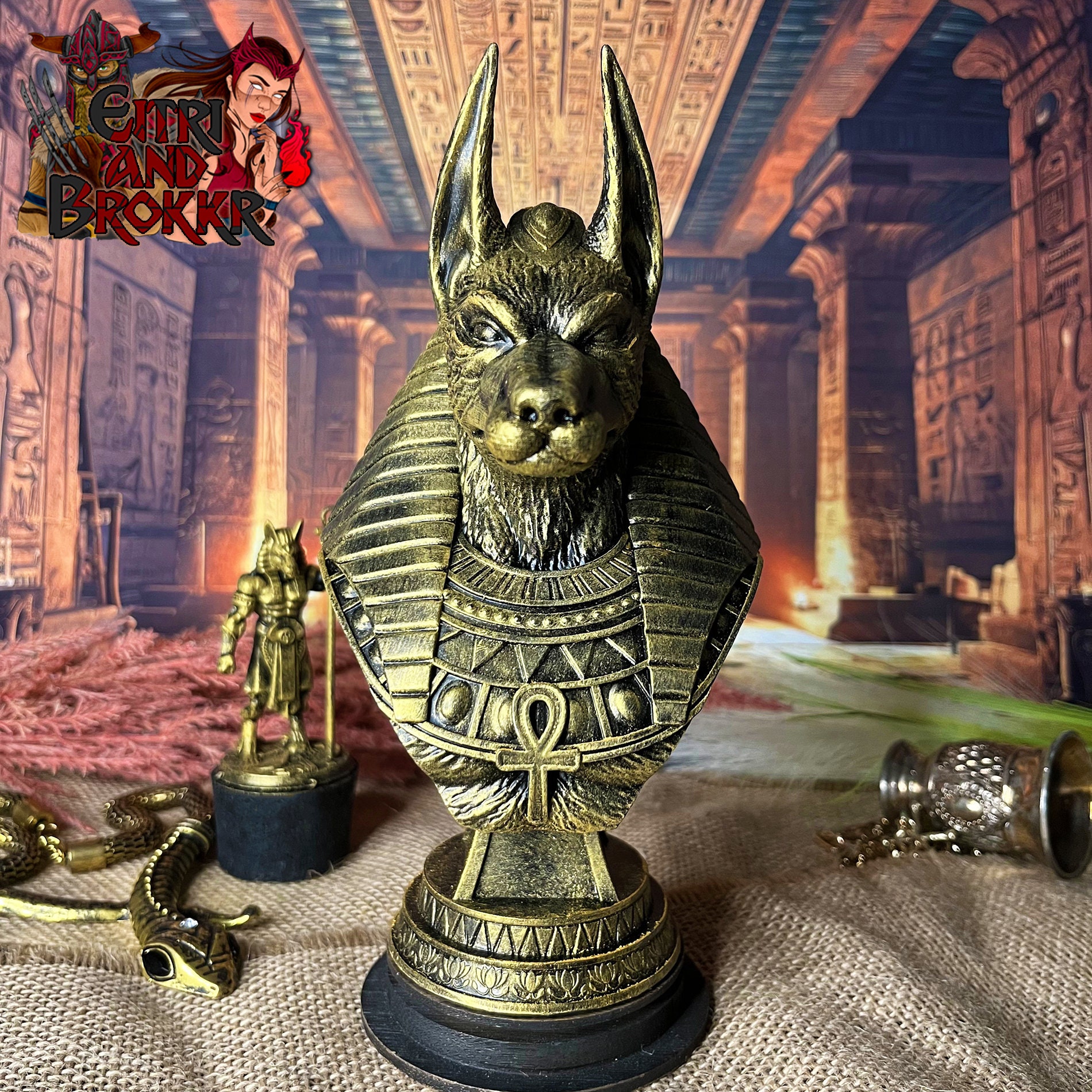 Lot De 3 Statuettes égyptiennes Vintage En Résine - Figurines Mystiques Forme Chat