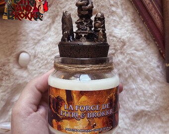 Handmade Candle 'The Forge of Eitri & Brokkr' - Nordic Forge Decor, Ideal Gift for Viking Mythology Lovers