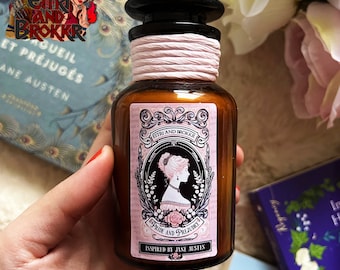 Pride and Prejudice Candle, inspired by the work of Jane Austen - Gifts for readers - Literature, romantic intrigue, England