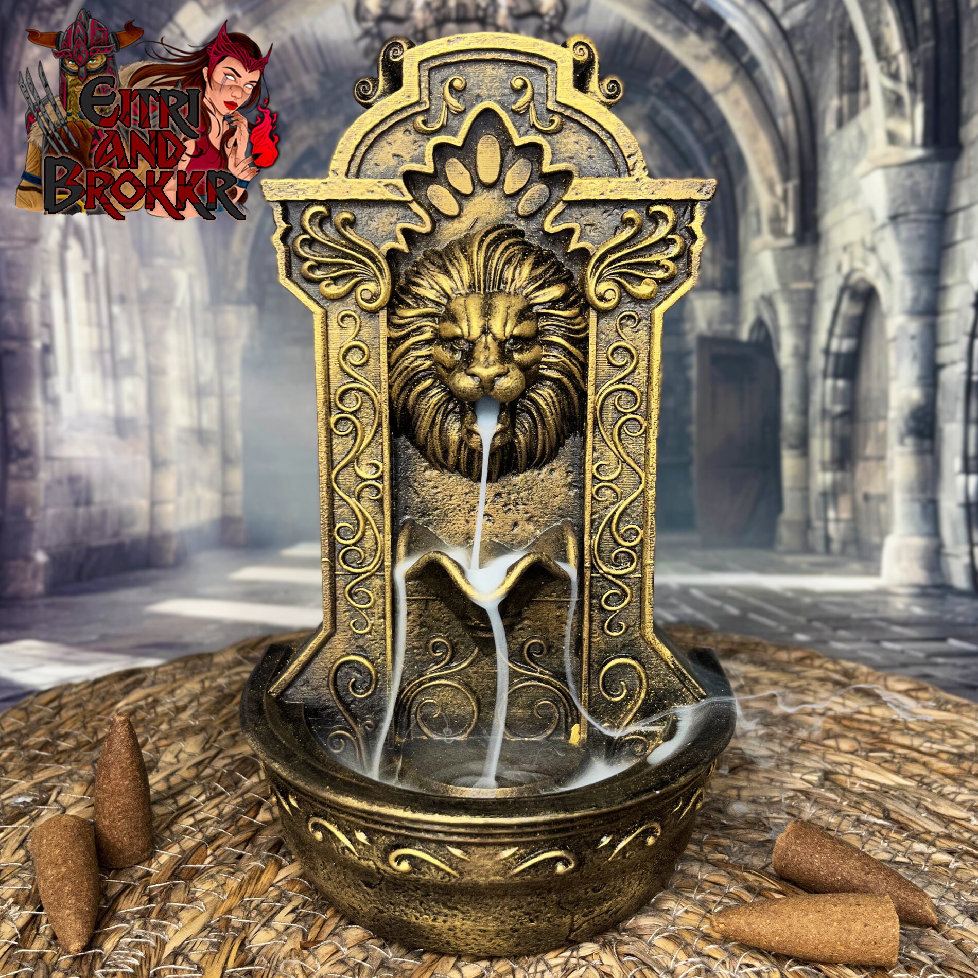 Fantasy Lion Incense Fountain - Ceramic Backflow Incense Holder
