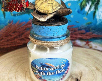 Turtle Candle – Relax and Go With the Flow - sea turtle ambiance in the ocean with fish