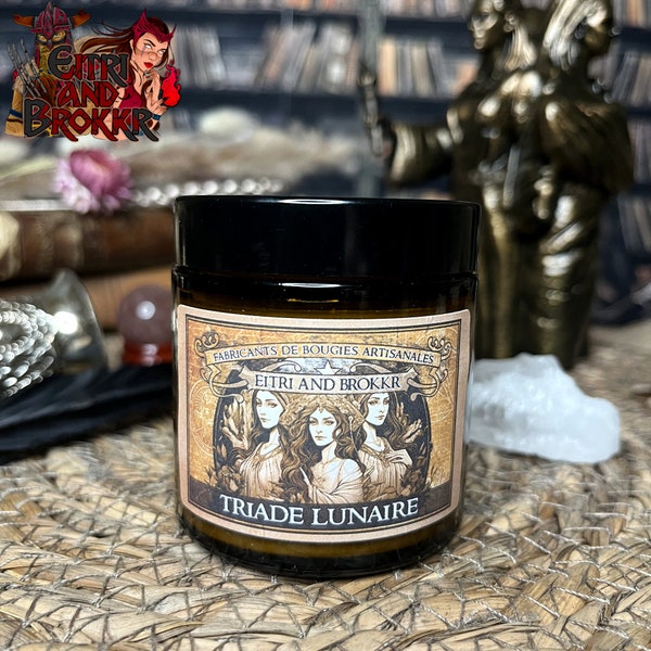 Bougie parfumée “Triade Lunaire” – Puissance des divinités Artémis, Séléné et Hécate