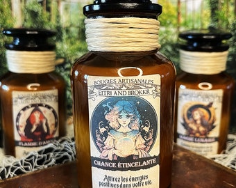 Bougie Apothicaire- Chance étincelante – Parfum Ambre -  idéale pour ceux qui cherchent à attirer les énergies positives et la chance