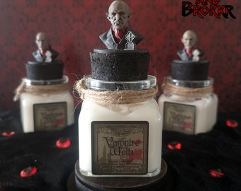 Vampire Waltz scented candle – The Waltz of the Vampires, made with soy wax and a decorative, handmade reusable jar.