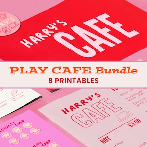 Café Pretend Play para imprimir | Download instantâneo da peça dramática da cafeteria infantil | Imprimíveis de cozinha do Canva Play | Montessori para imprimir