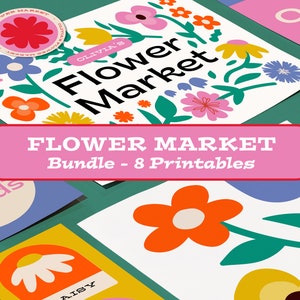 Flower Market Pretend Play Printables | Children’s Flower Shop Dramatic Play Instant Download | Canva Printables | Montessori Printable