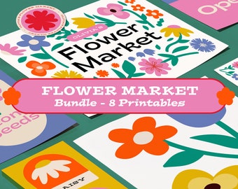 Jeux de simulation du marché aux fleurs à imprimer | Jeu dramatique pour enfants Flower Shop Téléchargement instantané | Impressions sur toile | Imprimable Montessori