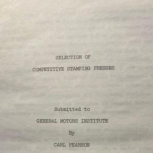 Selection of Competitive Stamping Presses - Carl Pearson - 1958 - Industrial Engineering - Die Design - Equipment Design / Construction
