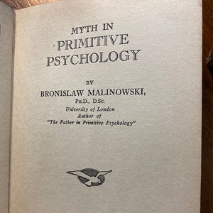 Myth In Primitive Psychology - Bronislaw Malinowski - 1926 - The New Science Series - Anthropology - Society Stories Telling