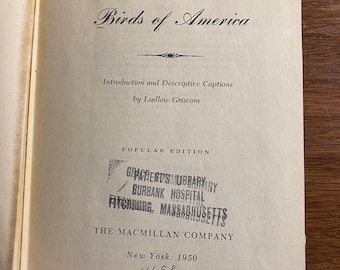 Subtítulos de imágenes de Aves de América de Audubon Edición popular - Ludlow Griscom 1950 Bocetos / láminas a color Información Datos sobre varias aves