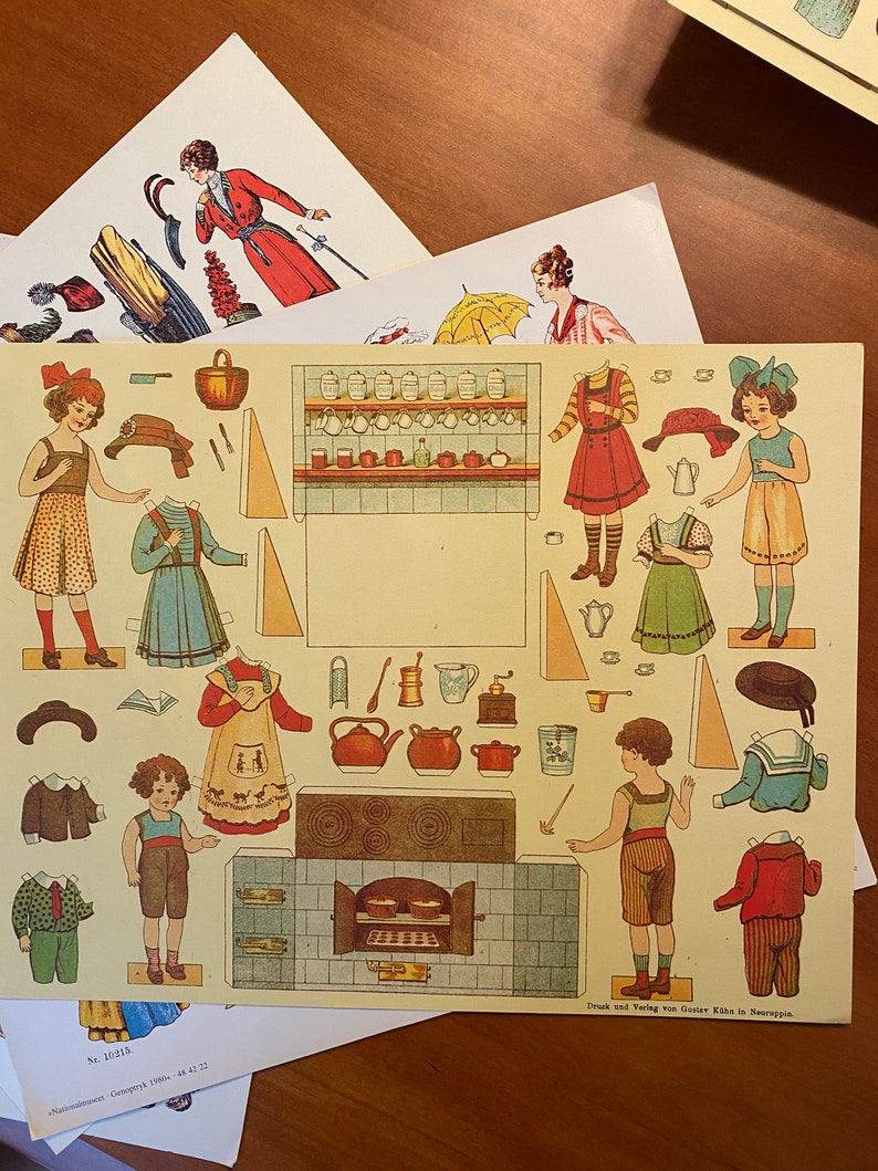 Vintage German Paper Doll Sheets Truck Und Verlag Von Gustav - Etsy
