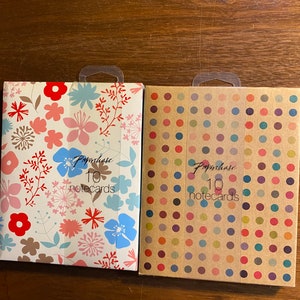Rayures fleurs ou points - Paperchase Blank Note Greeting Card - Prêt pour la personnalisation - Nouveau inutilisé - 10 Cartes / Enveloppes - 5 » x 6 »