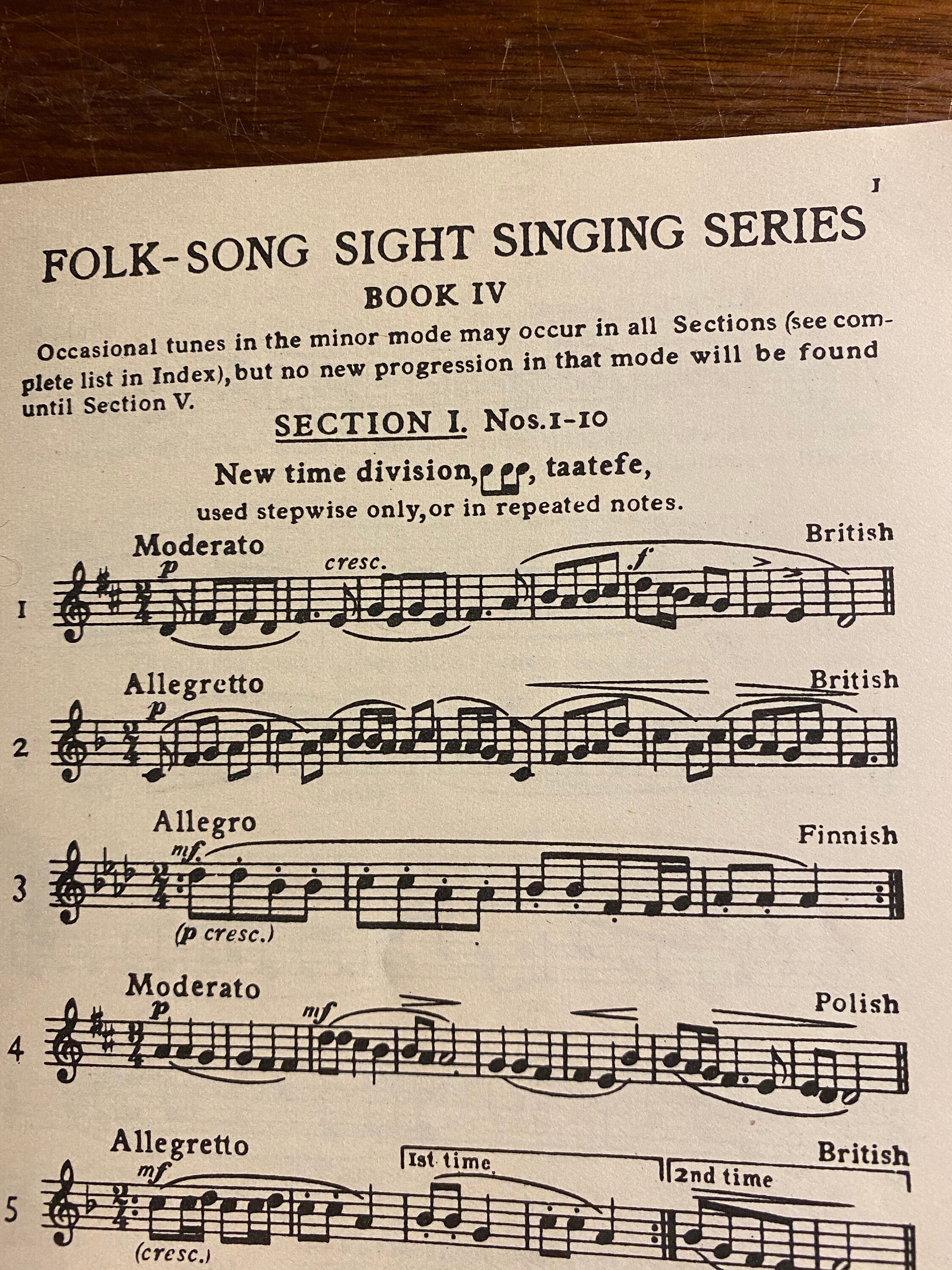Folk Song Sight Singing Series Book IV 1933 E Crowe A Etsy