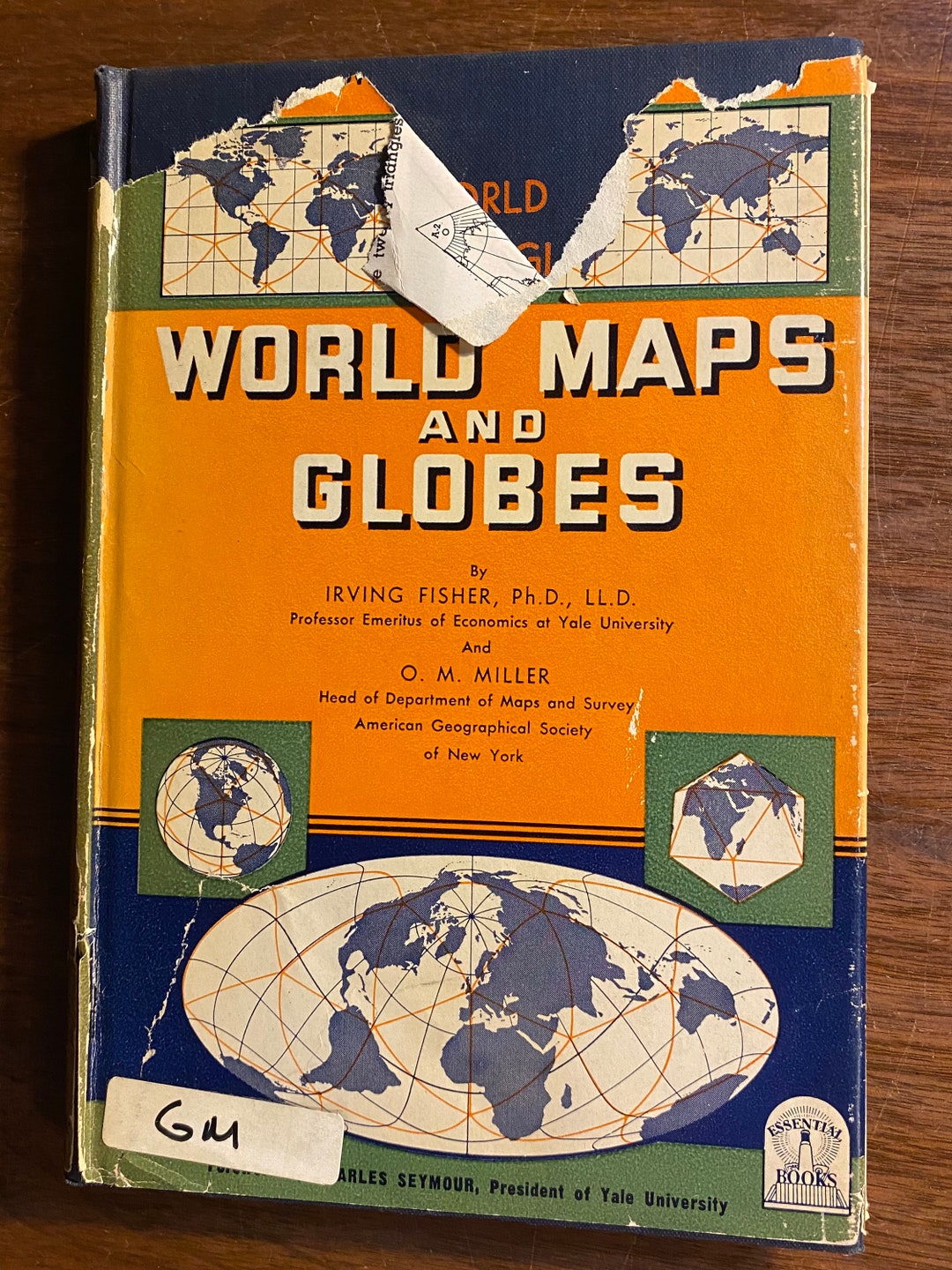 World Maps and Globes Irving Fisher / O M Miller 1944 Man's Physical